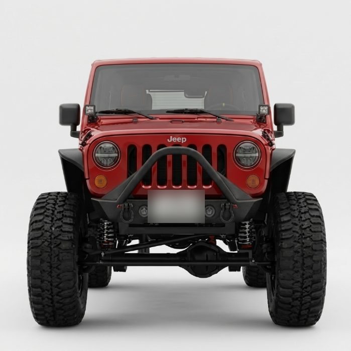 Reference image of the red Wrangler from the front